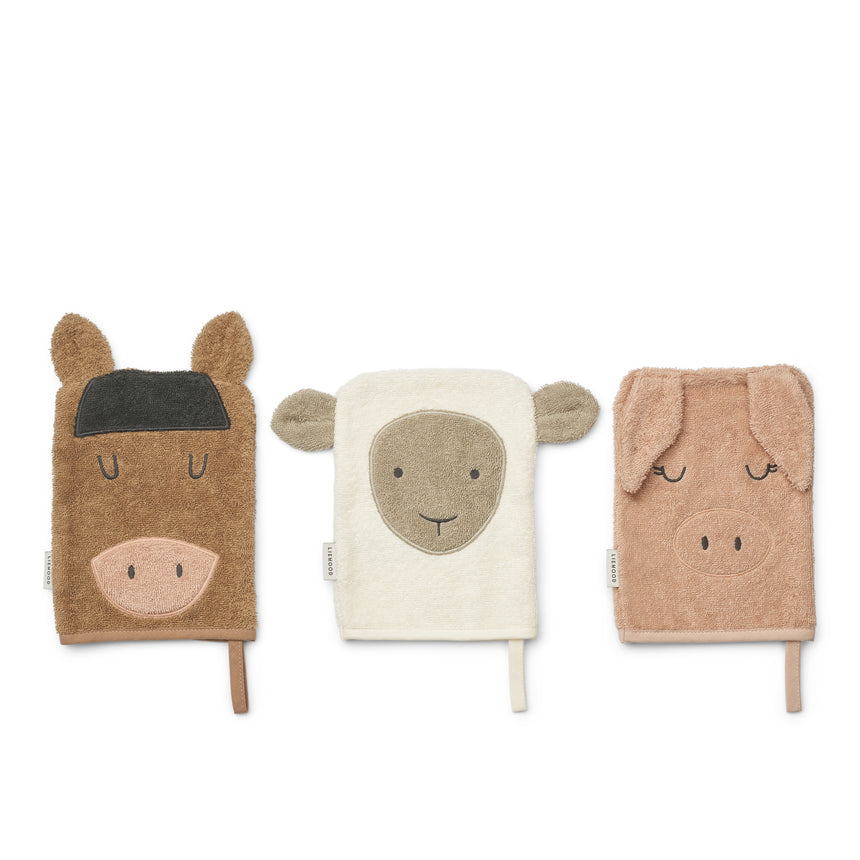 Myjki bawełniane dla dzieci Liewood Sylvester Farm Washcloth 3-Pack