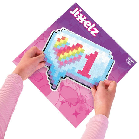 Puzzle Fat Brain Toys Jixelz Masz Wiadomość 250 elementów, pikselowa układanka, trwałe i przenośne.