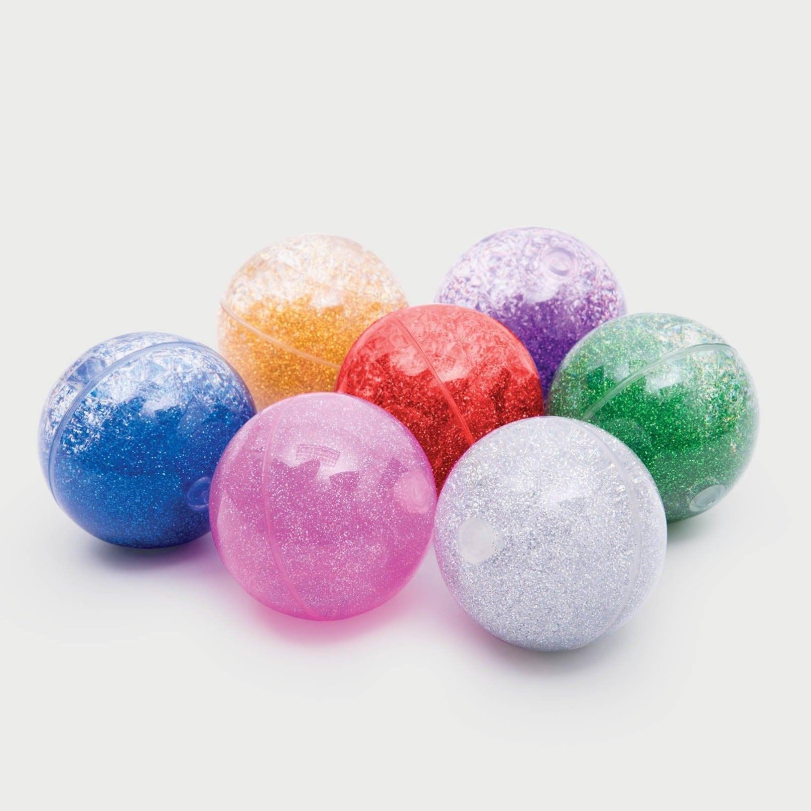TickiT: brokatowe piłki sensoryczne Sensory Rainbow Glitter Balls 7 el.
