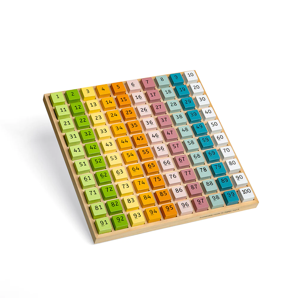 Montessori Trays Times Puzzles 1-100 Numbers Blocks Math Table Board