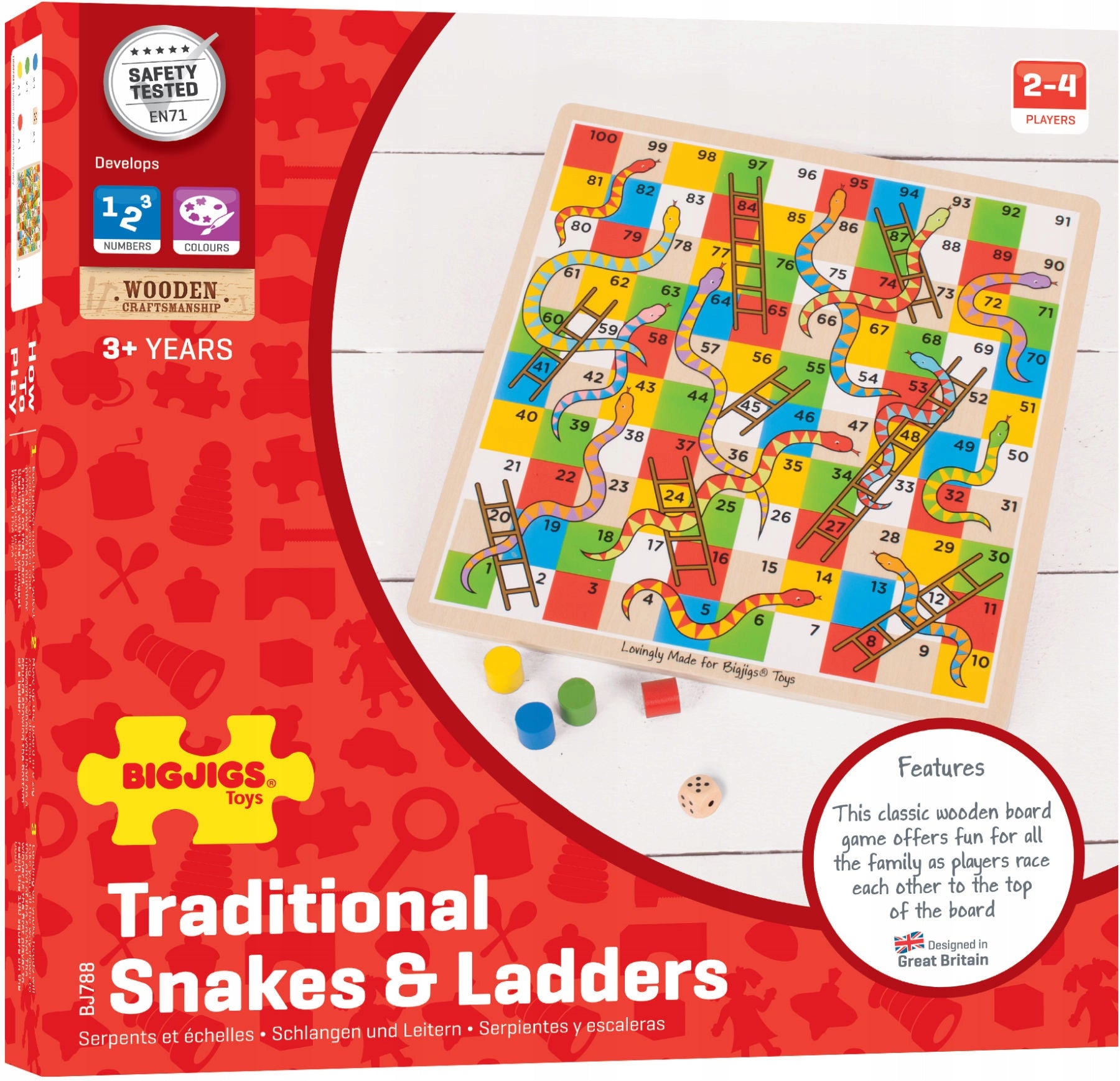 Bigjigs Toys: classic board game snakes and ladders