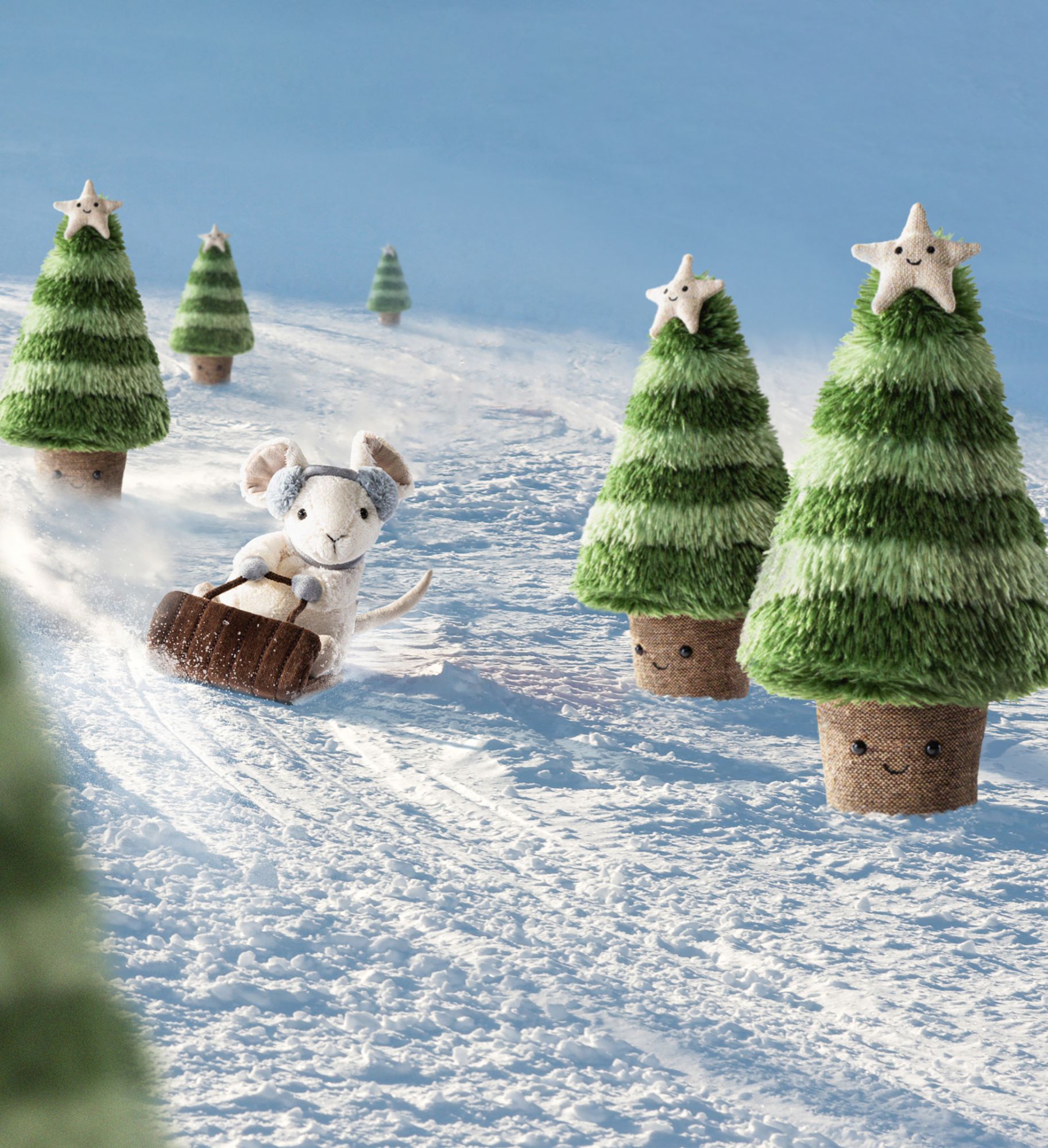 JellyCat: Weihnachtsbaummaskottchen mit einem lächelnden Stern 45 cm