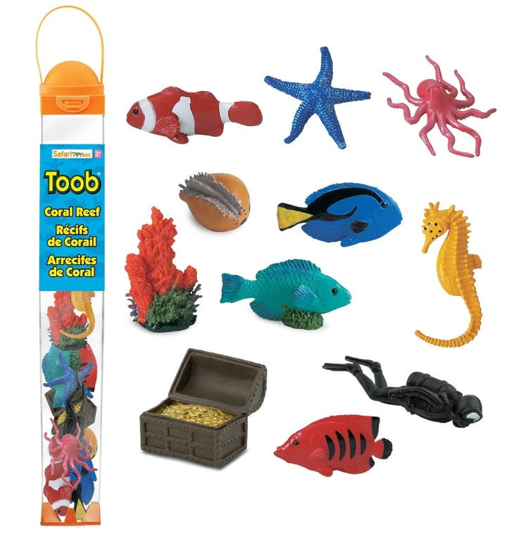 Safari Ltd: Figuras en el arrecife de coral de Tube Toob 11 PC.