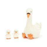 Pluszak łabędź Jellycat Featherful Swan z maleństwami 39 cm