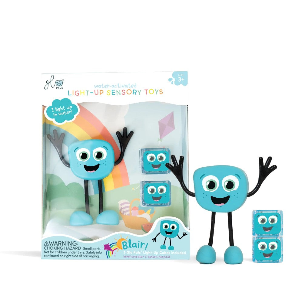 Glo Pals: A guy and glowing sensory cubes to the water light-up sensory toy sensors