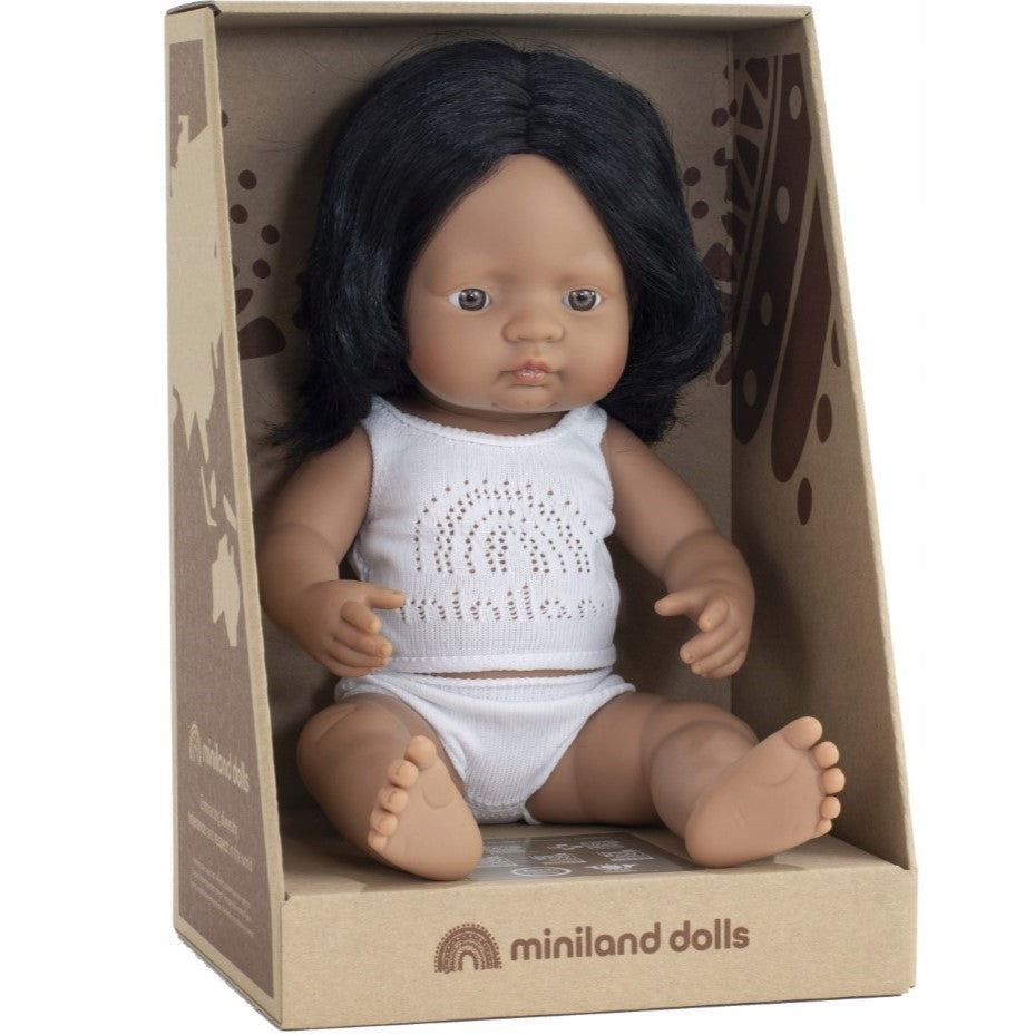 Miniland: lalka dziewczynka Latynoska 38 cm