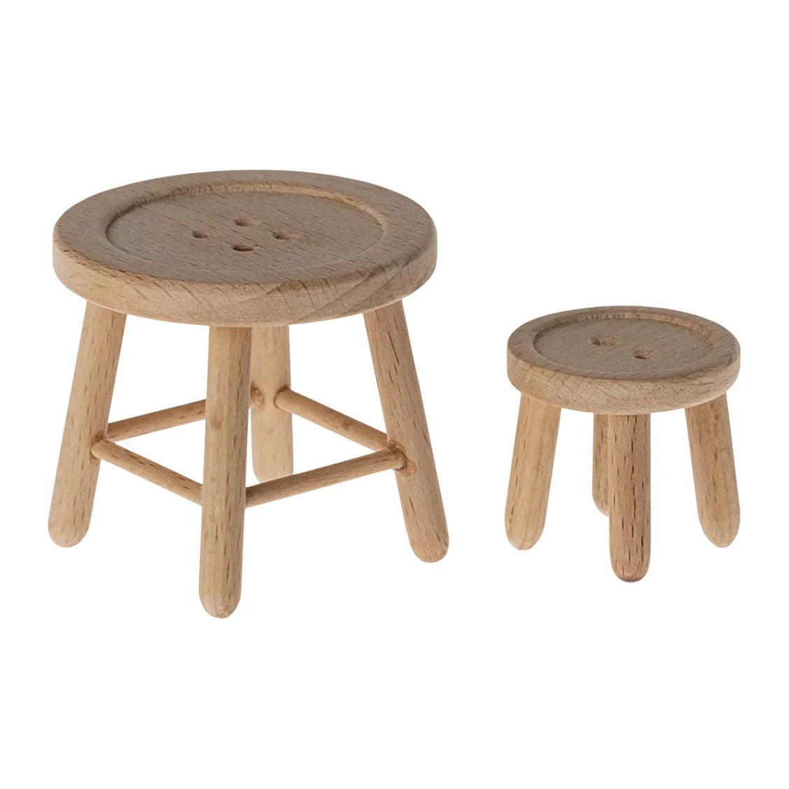 Drewniany stolik i taboret Maileg Table and Stool Set