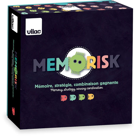 Strategiczna gra planszowa Vilac Memorisk z drewnianymi elementami, łącząca pamięć i taktykę, idealna dla dzieci i dorosłych.