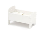 Łóżeczko dla lalek Kid's Concept HUB z pościelą, białe, drewniane, idealny prezent dla małych opiekunek, akcesoria dla lalek