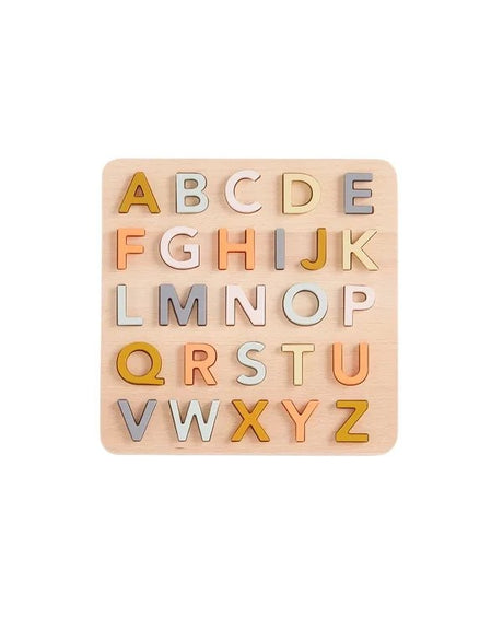 Puzzle drewniane Kid's Concept ABC, edukacyjna i kolorowa układanka alfabetu dla dzieci, rozwijająca logiczne myślenie i naukę liter.