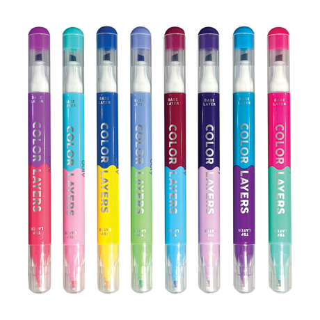 Oola: Couches de couleurs à double faces du stylo en feutre.