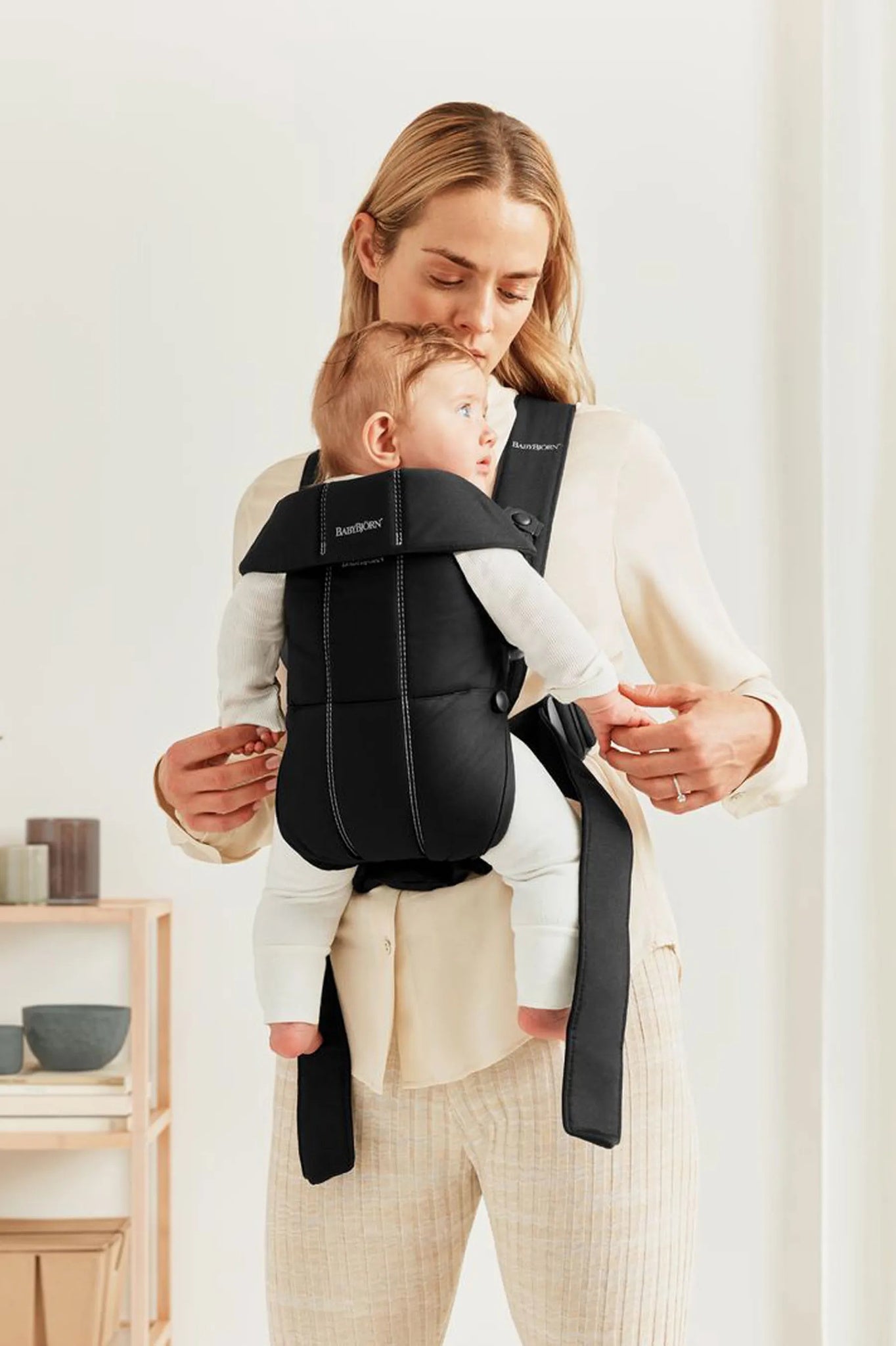 Babybjorn Mini Woven - baby carrier, black