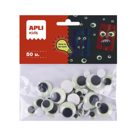 Apli Kids: naklejki oczka świecące w ciemności Googly Eyes - Noski Noski