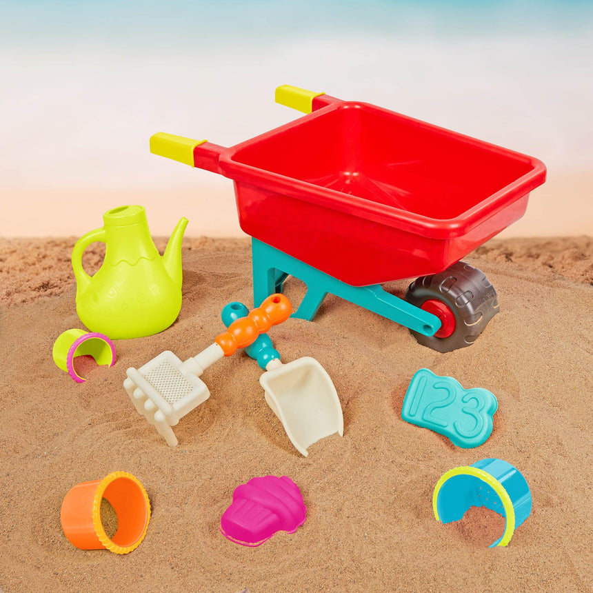 B.Toys: taczka z akcesoriami do piasku Wheelbarrow Wonders - Noski Noski