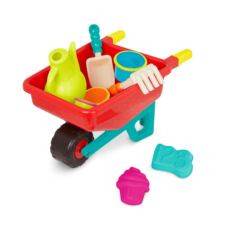 B.Toys: taczka z akcesoriami do piasku Wheelbarrow Wonders - Noski Noski