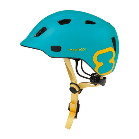 Kask rowerowy Hamax Thundercap 47-52 turkusowo-żółty, kask dla dzieci z pełną ochroną i wygodnym magnetycznym zapięciem.