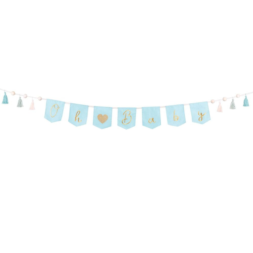 Partydeco: Banner Blue Oh Baby