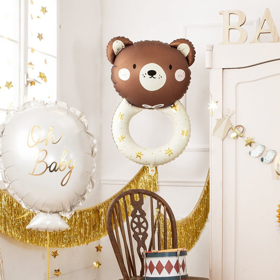 Partydeco: Foil balloon Bear ratchet 88 cm