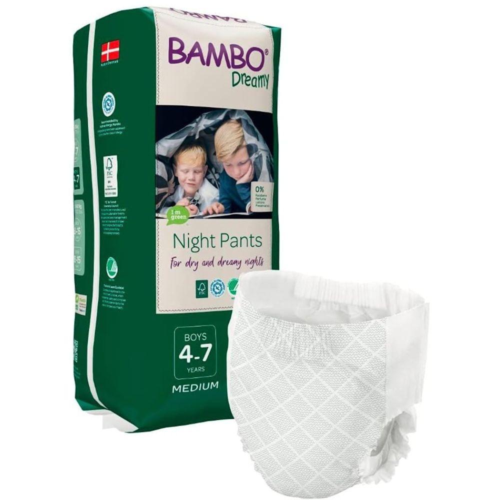 Bambo Nature: pieluchomajtki jednorazowe na noc Dreamy Night Pants Boy 4-7 lat 15-35 kg 10 szt.