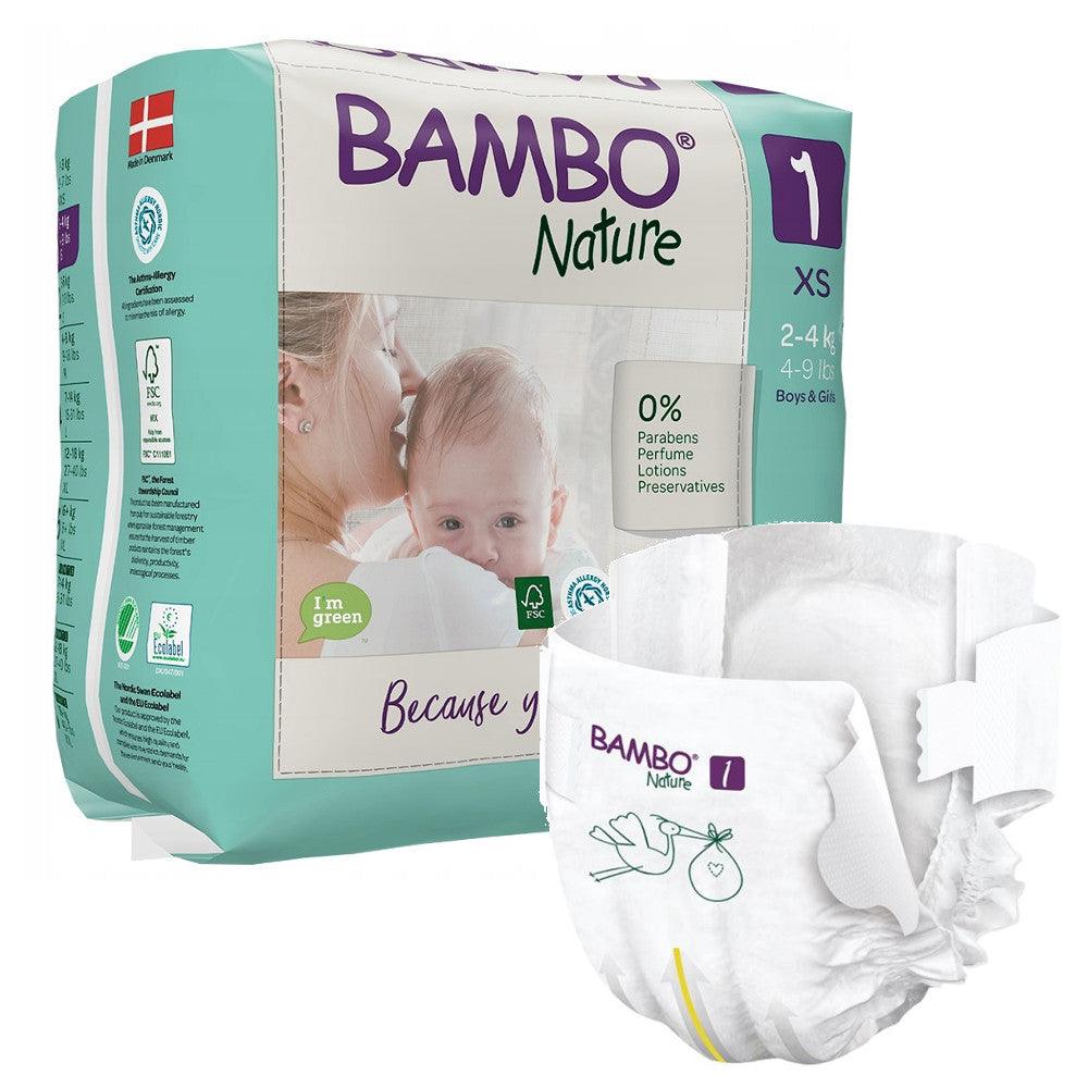 Bambo Nature: pieluchy jednorazowe New Born 1 XS 2-4 kg 22 szt. - Noski Noski