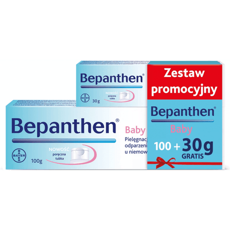 Bepanthen: maść ochronna dla dzieci zestaw Bepanthen Baby 100 g + 30 g - Noski Noski