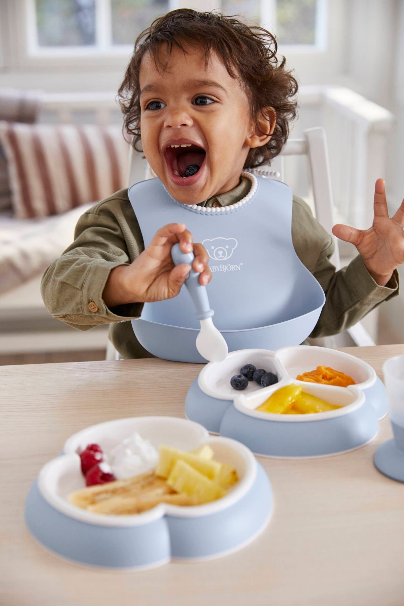 Babybjorn - conjunto de platos - azul en polvo
