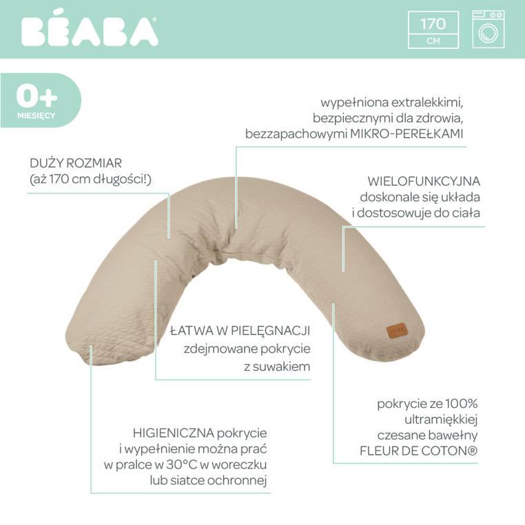 Beaba: ergonomiczna poduszka ciążowa Big Flopsy Cotton Flower Linen - Noski Noski