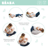 Beaba: ergonomiczna poduszka ciążowa Big Flopsy Cotton Flower Linen - Noski Noski