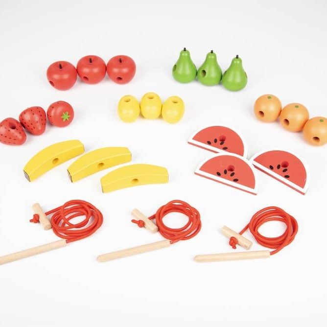 TickiT: drewniana nawlekanka owoce Wooden Lacing Fruits 24 el.