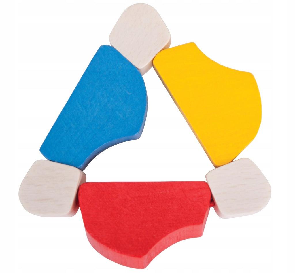 Bigjigs Toys: drewniana układanka- obracanka Triangle Twister - Noski Noski