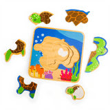 Bigjigs Toys: drewniane puzzle warstwowe żółw morski Lifecycle Puzzle - Noski Noski