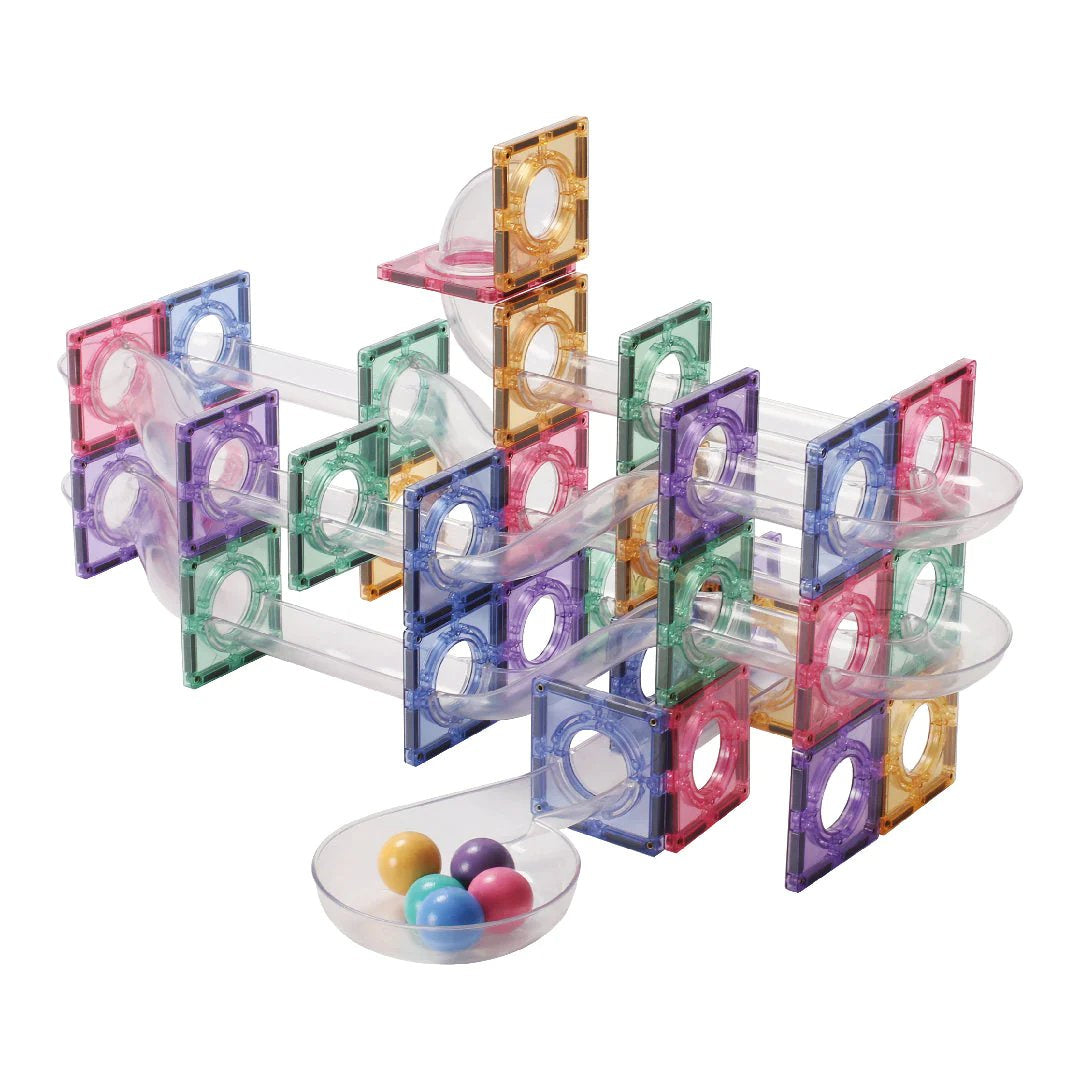 CleverClixx - Ball Run Clever Pack Pastel Magnetic Blocks - 110 El.