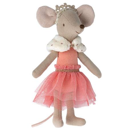 Myszka Maileg Princess Mouse Big Sister w królewskich szatach i koronie, idealna zabawka dla dzieci powyżej 3 lat.