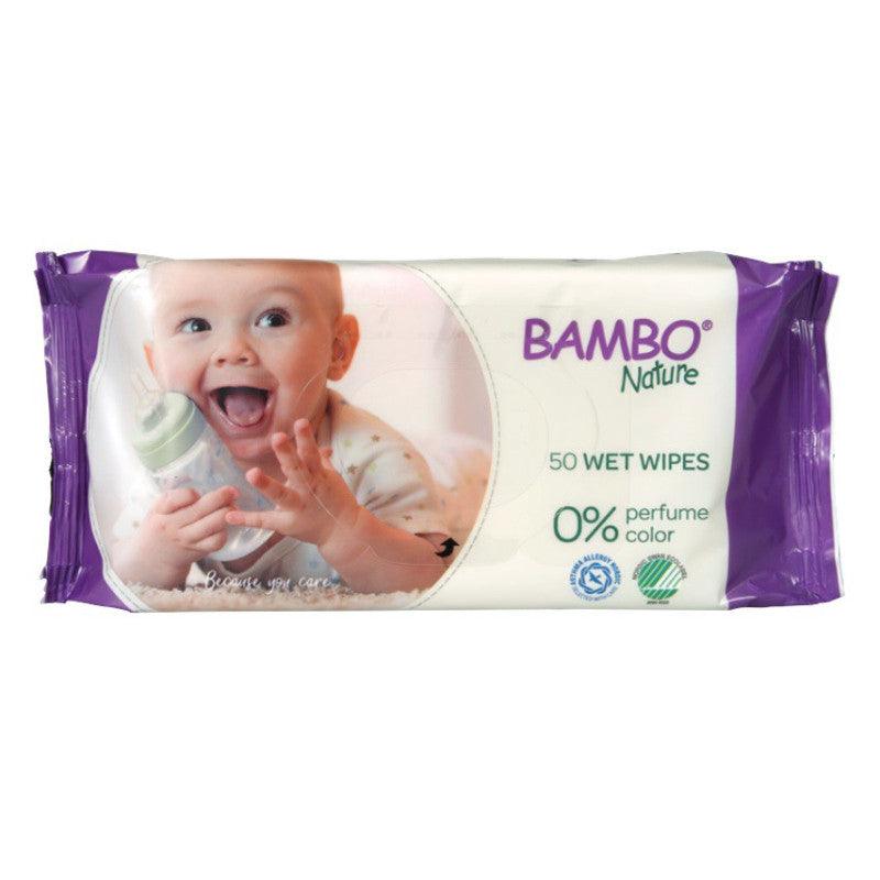 Bambo Nature: chusteczki nawilżane bezzapachowe Wet Wipes 50 szt.