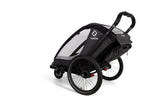 Hamax - велосипедний причіп Cocoon з біговим набором, подвійний - сірий/чорний