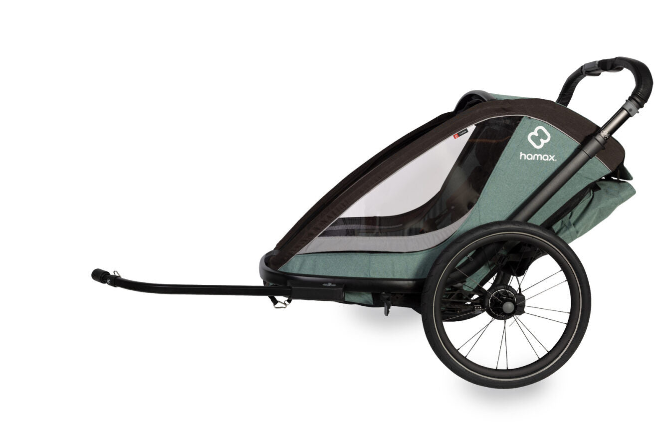 HAMAX - Cocoon One bicycle trailer with running kit - Green/Black