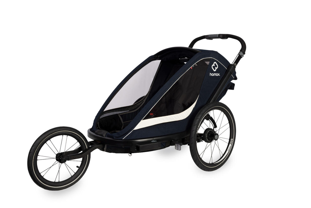 HAMAX - bicycle trailer Breeze with a running kit, double - Navy/Cream