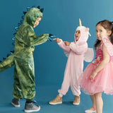 Kigurumi Souza Dinozaur Tyranozaur, aksamitna piżama jednoczęściowa, metaliczne detale, imponujący ogon.