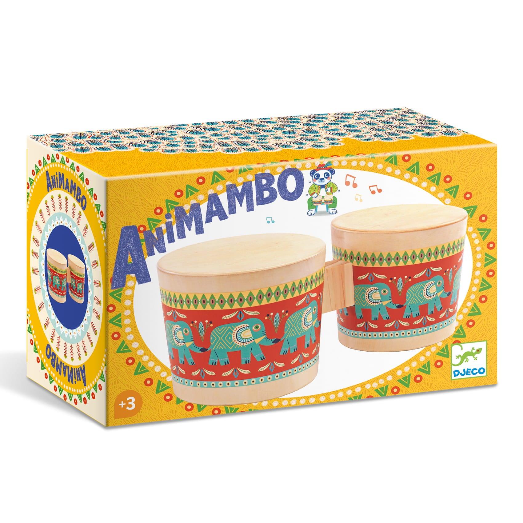 Djeco: drewniany bębenek bongo Animambo - Noski Noski