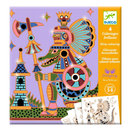 Kolorowanki metaliczne Djeco Zwierzęta Wojownicy - idealne dla dzieci i dziewczynek, pełne blasku i kreatywnej zabawy.