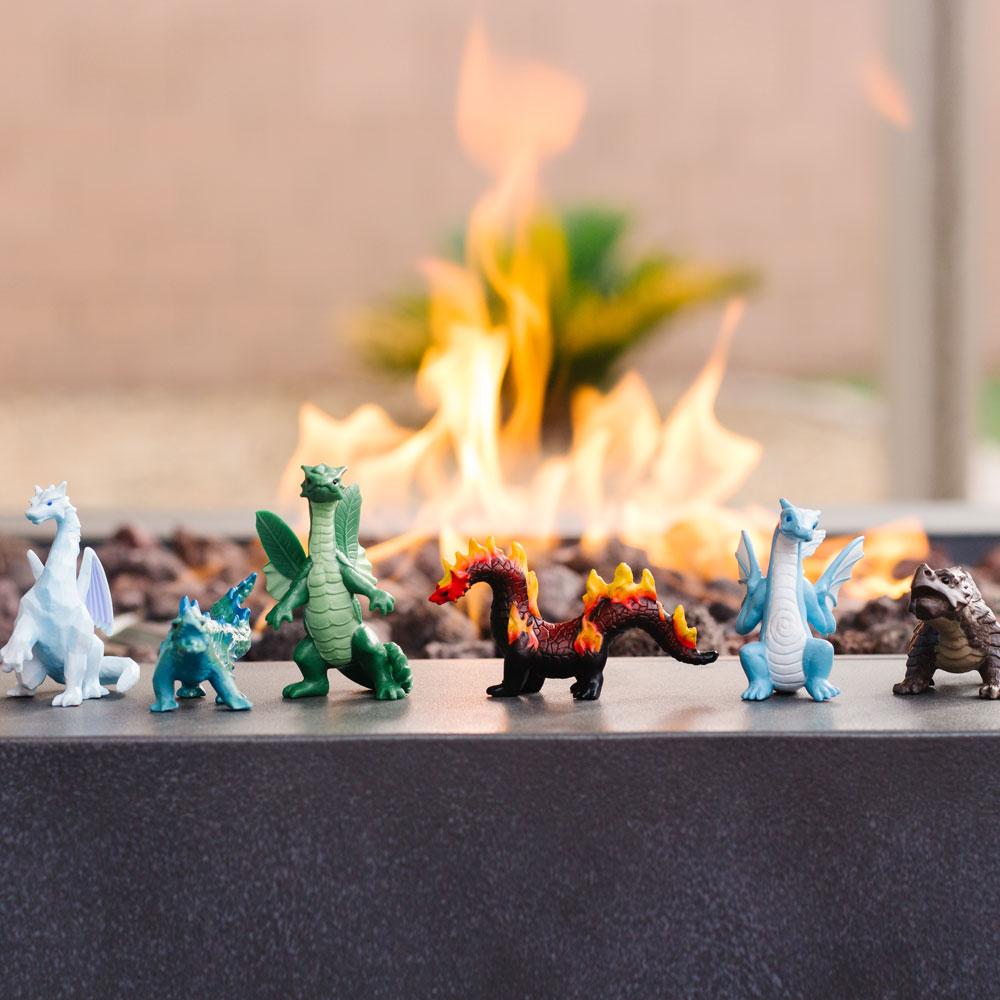 Safari Ltd: Figurines dans les dragons de tube des éléments TOOB 6 PCS.