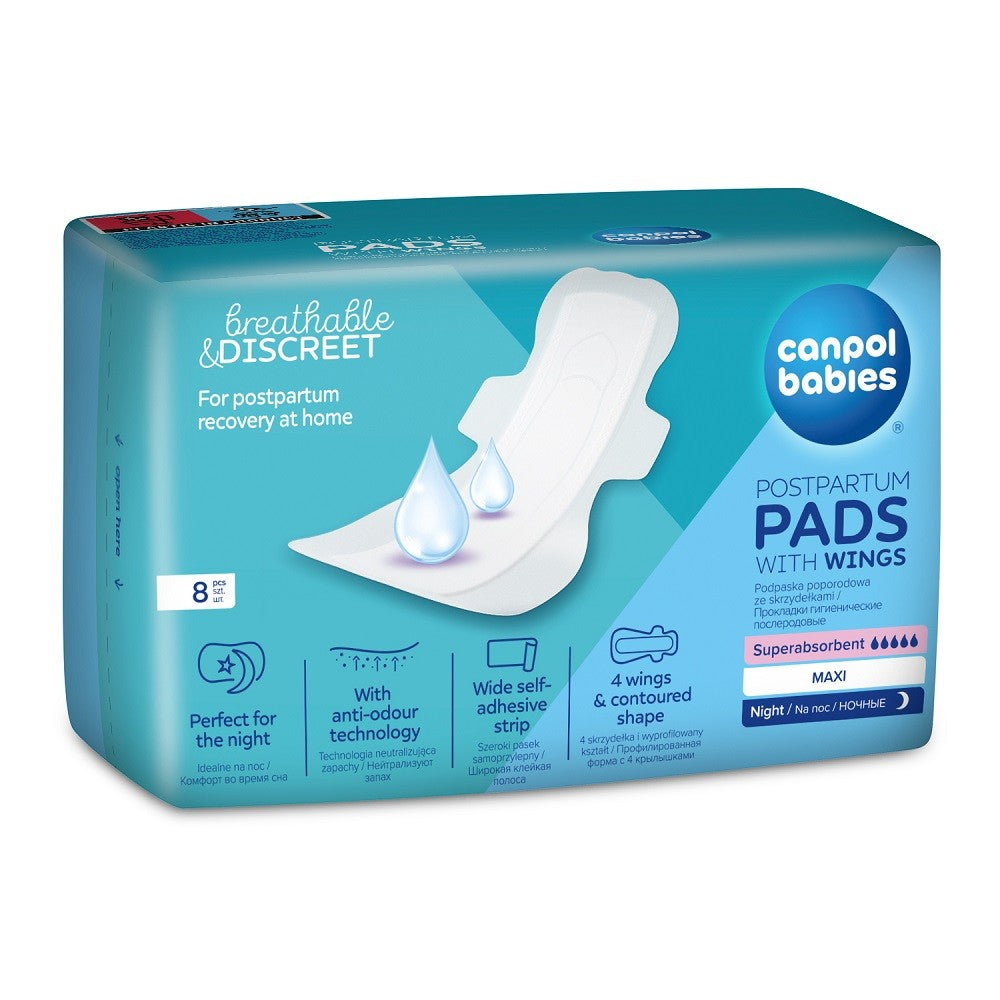 Canpol Babies: Discreet postpartum sanitary napkins with wings for the day of 10 pcs.