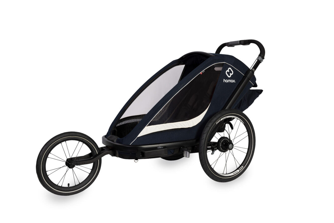 HAMAX - bicycle trailer Breeze One with a running kit - Navy/Cream