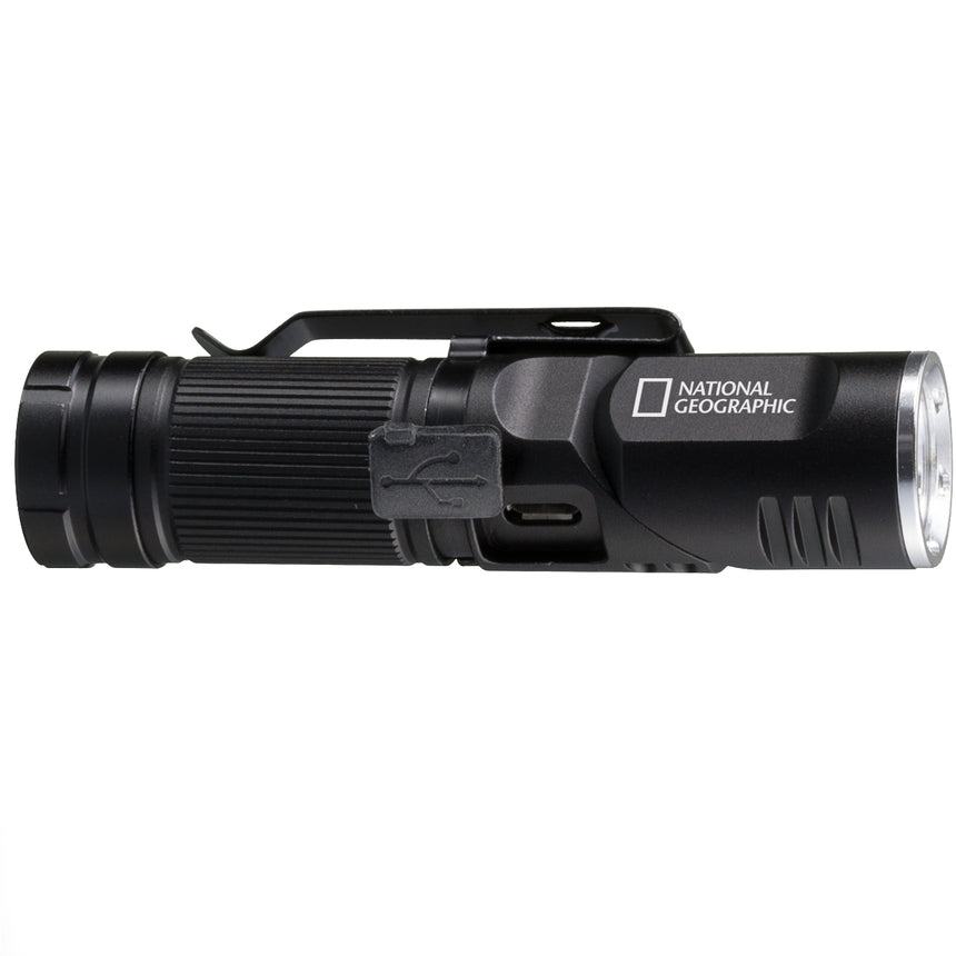 Latarka czołowa Bresser National Geographic 2w1 LED 450 lm, taktyczna, mocne światło, wytrzymała konstrukcja, uniwersalne mocowanie.