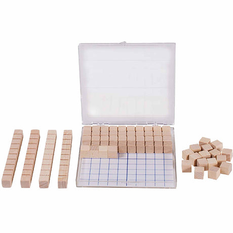 Liczydło drewniane Educo Base 10 Pupils, 20 jednostek, 8 patyczków do liczenia, plastikowa karta, w poręcznym pudełku.