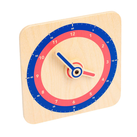 Drewniany zegar Educo Clock do nauki godzin i minut, intuicyjny mechanizm, idealny dla dzieci, nauka zegara przez zabawę.