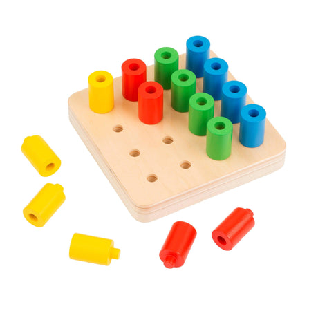 Educo Montessori Cylinder Blocks: Kolorowe cylindry do liczenia i sortowania, rozwijające koncentrację i rozumowanie przestrzenne.