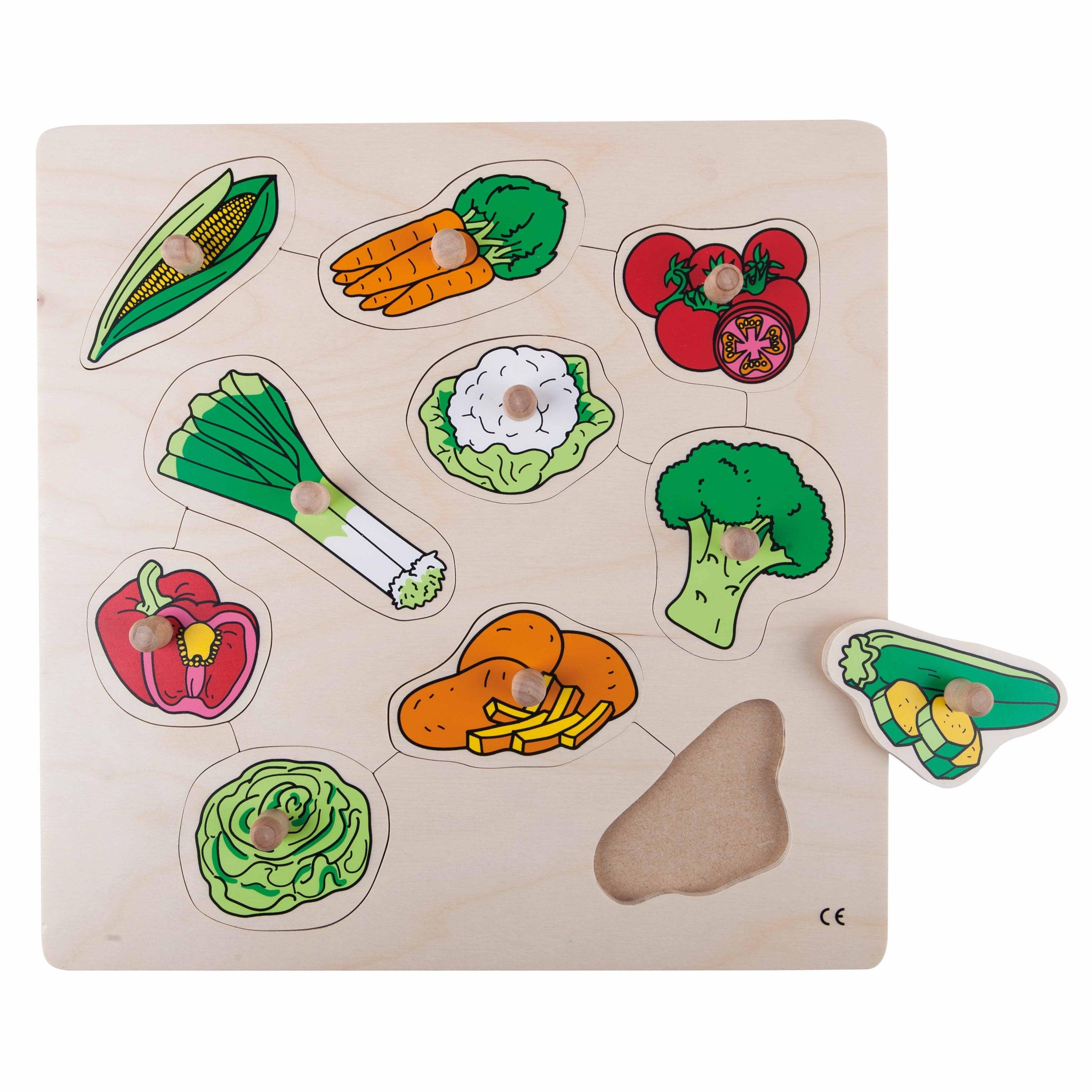 Educo: puzzle z kołeczkami warzywa Knob Puzzle Vegetables - Noski Noski