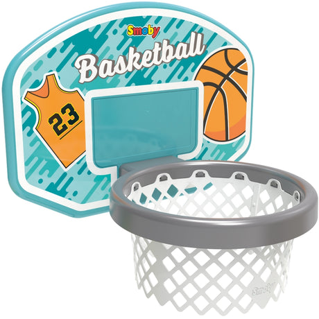 Kosz do koszykówki Smoby dla dzieci, montaż na zjeżdżalni Megagliss, Smoby XL lub ścianie, dla sportowej zabawy.
