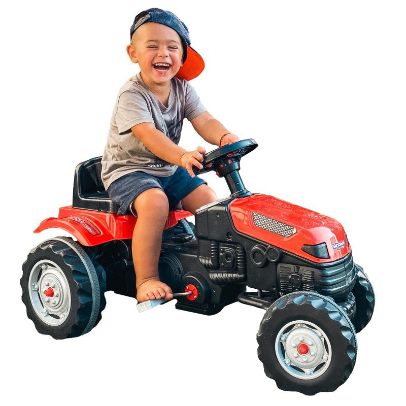 Traktor dla dzieci Woopie Farmer GoTrac z napędem łańcuchowym i regulowanym siedzeniem - bezpieczna, ekologiczna zabawka.